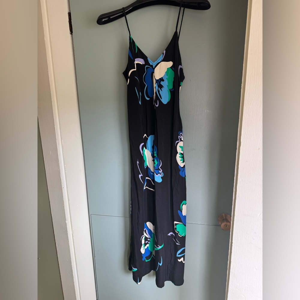 GAP Black Dress with Blue and Green Patterns